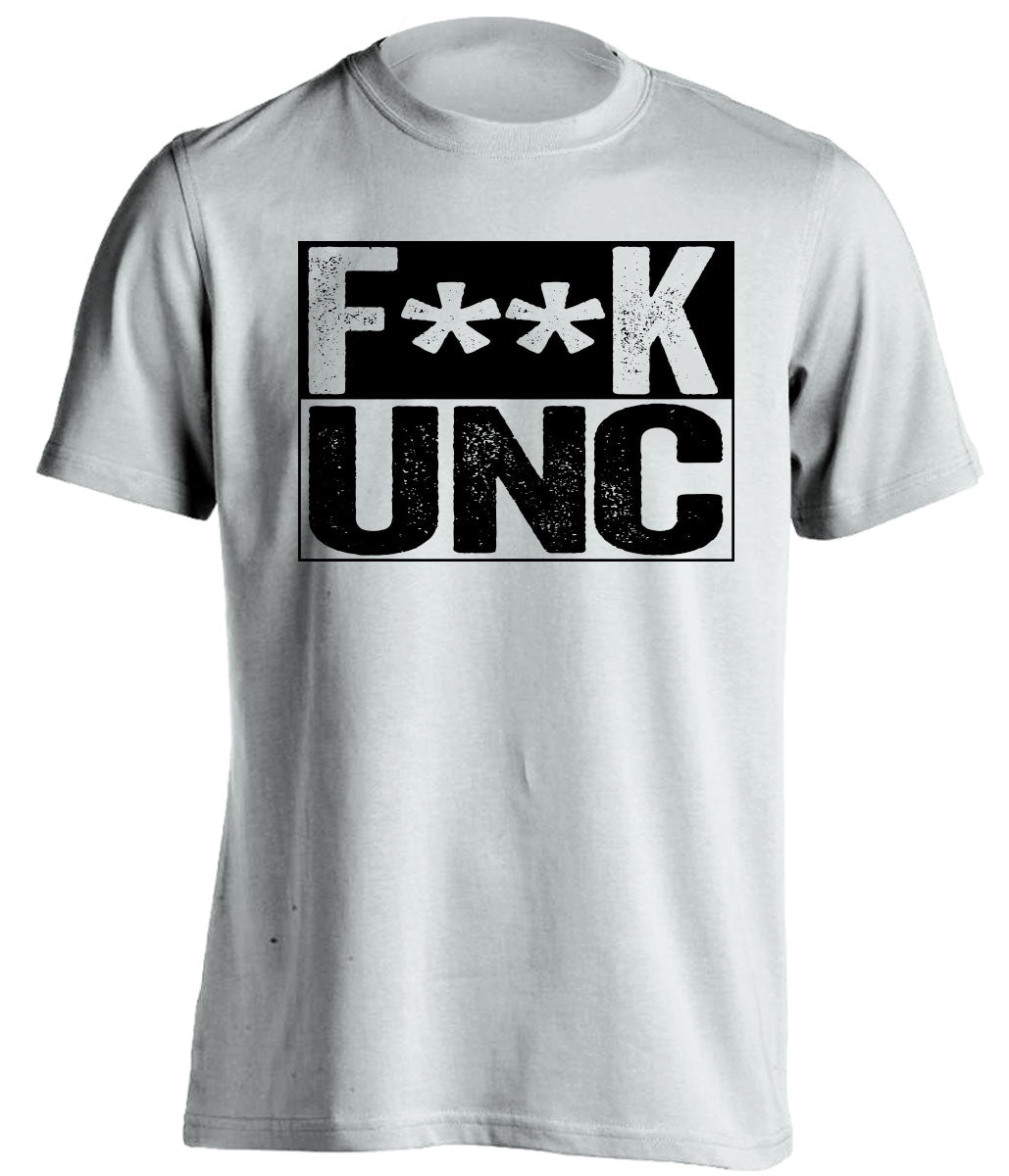 fuck unc white and black tshirt censored
