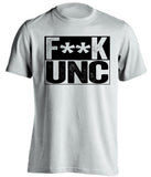 fuck unc white and black tshirt censored