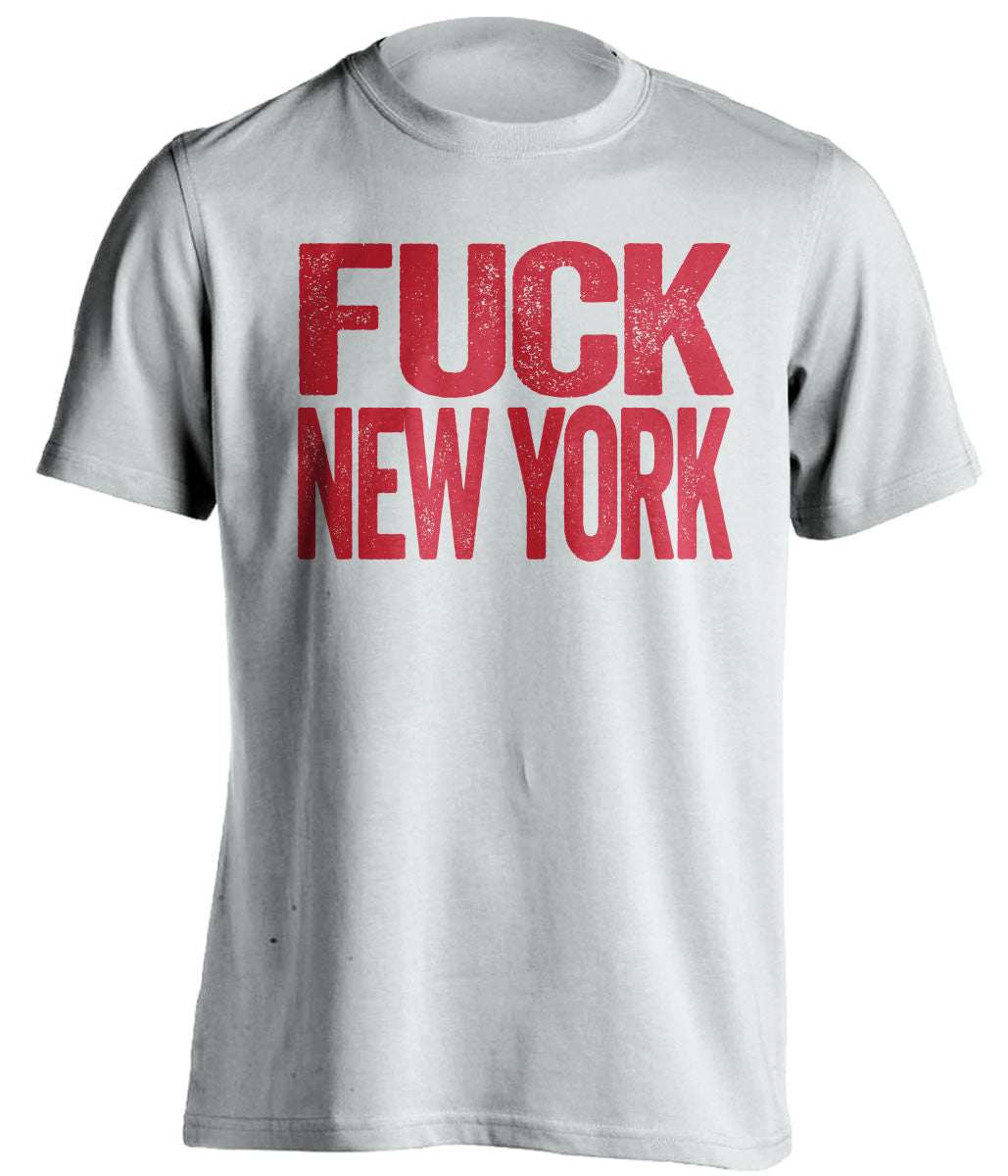 FUCK NEW YORK New Jersey Devils white Shirt