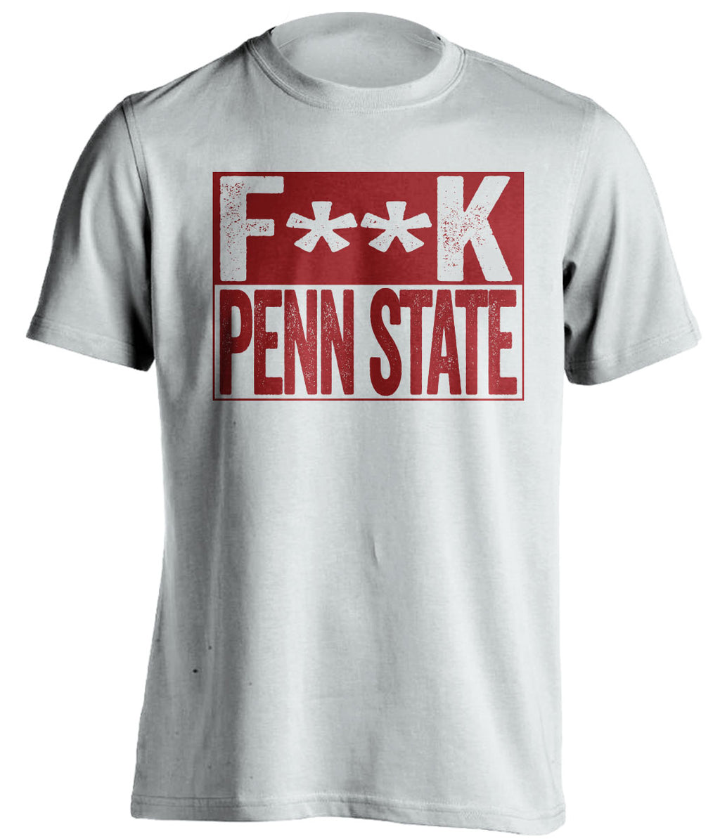 fuck penn state censored white shirt for temple owls fans