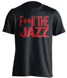 fuck the jazz houston rockets black tshirt censored