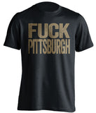 Fuck Pittsburgh - Pittsburgh Haters Shirt - Navy and Old Gold - Text Design - Beef Shirts