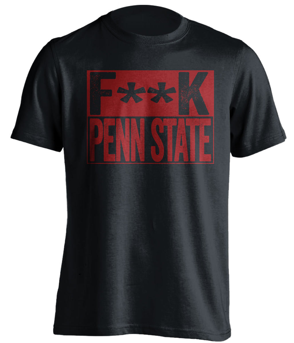 fuck penn state censored black shirt for temple owls fans