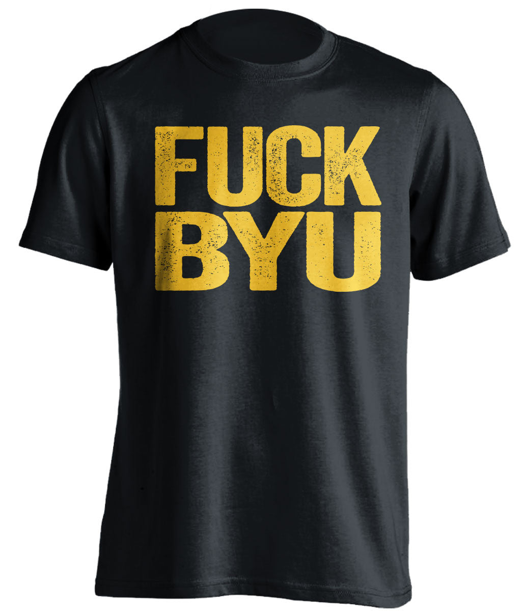 FUCK BYU - Wyoming Cowboys Fan T-Shirt - Text Design - Beef Shirts