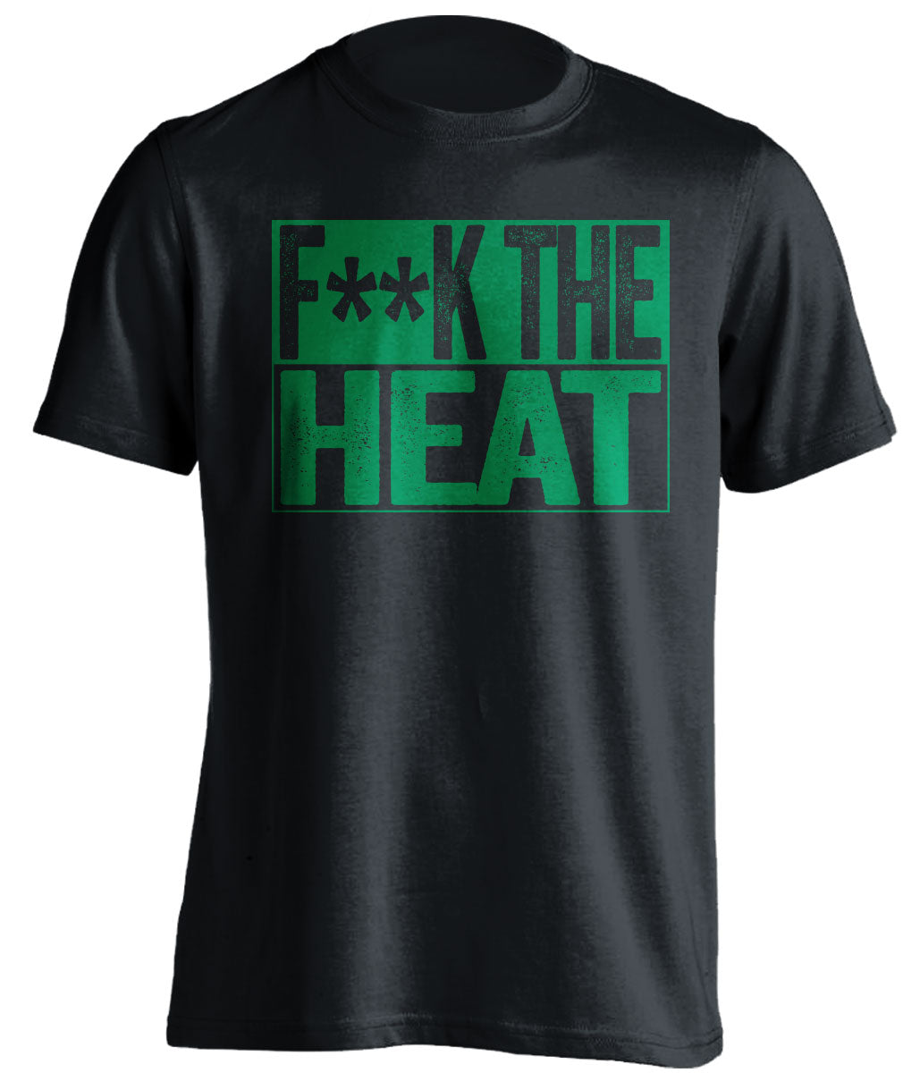 fuck the heat boston celtics black shirt censored