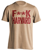 fuck harvard boston college eagles gold tshirt censored