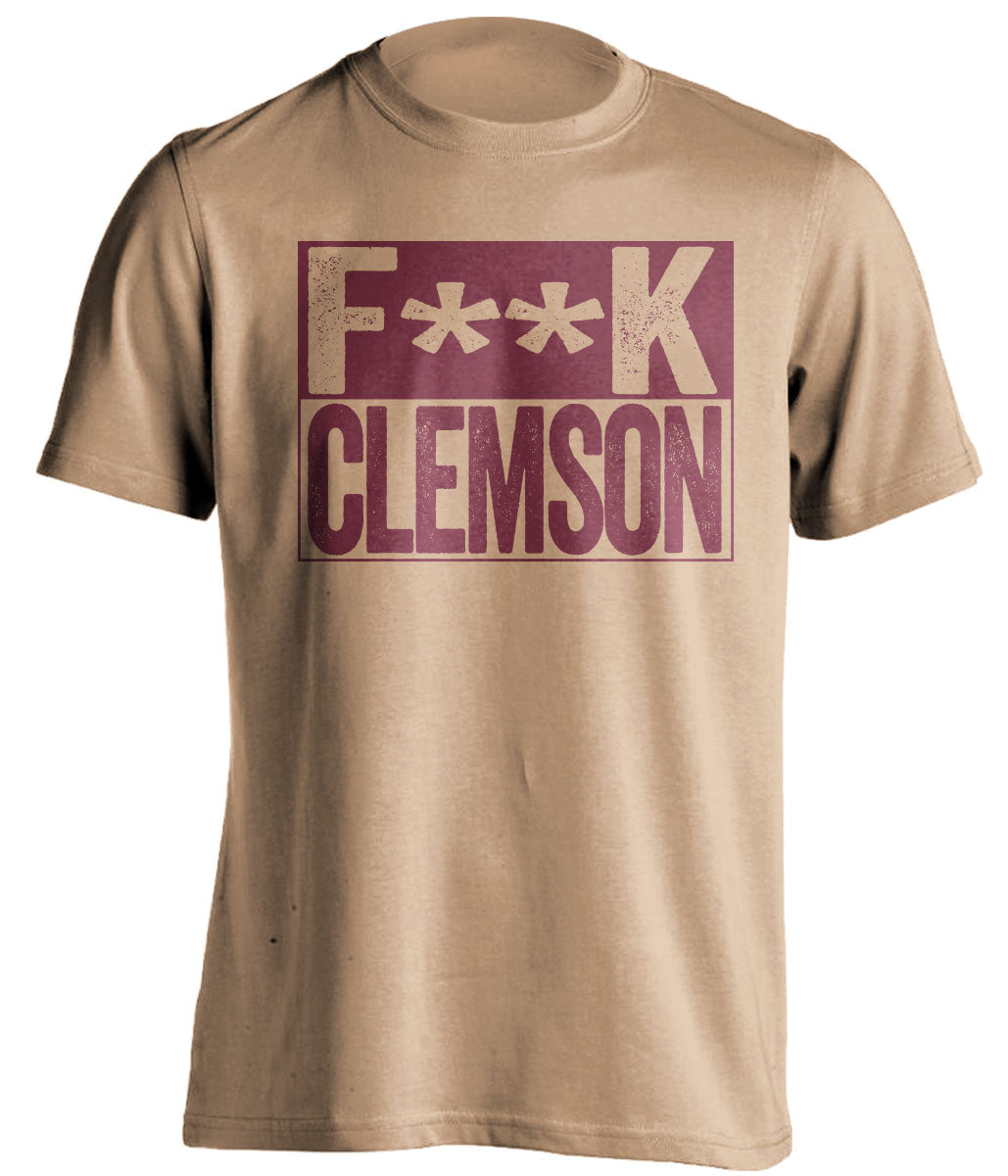 fuck clemson fsu seminoles gold shirt censored