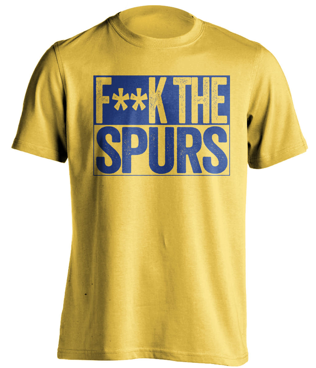 fuck the spurs yellow shirt chelsea colors censored