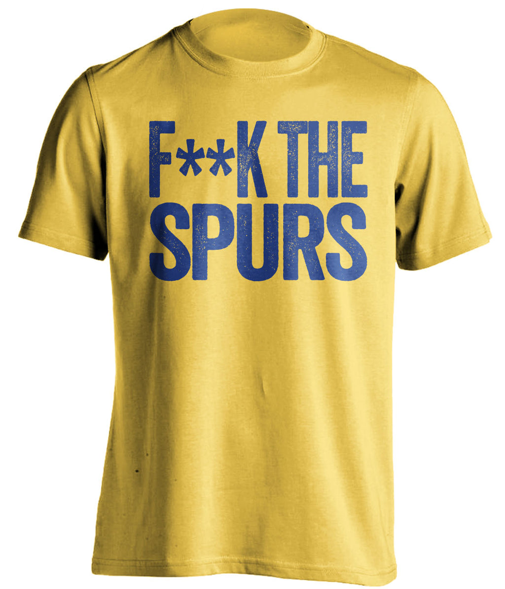 fuck the spurs yellow tshirt chelsea colors censored