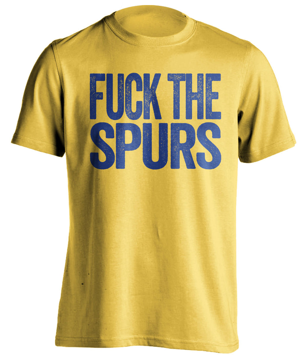 fuck the spurs yellow tshirt chelsea colors uncensored
